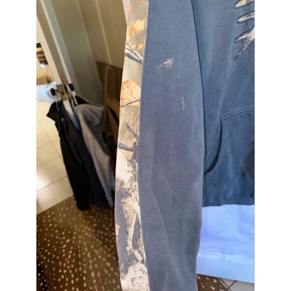 Legendary Whitetails Mens Hoodie Large Camouflage Lining Kangaroo Pocket Blue - Picture 8 of 15